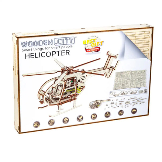 Wooden City WR344 3D Wooden Helicopter Puzzle – Helicopter