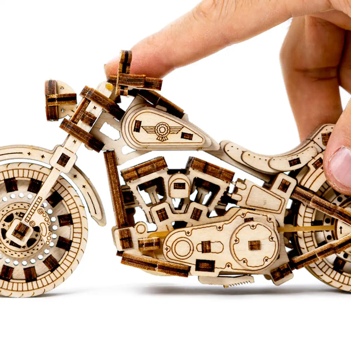 Wooden City WR342 3D Wooden Motorbike Puzzle – Cruiser V-Twin