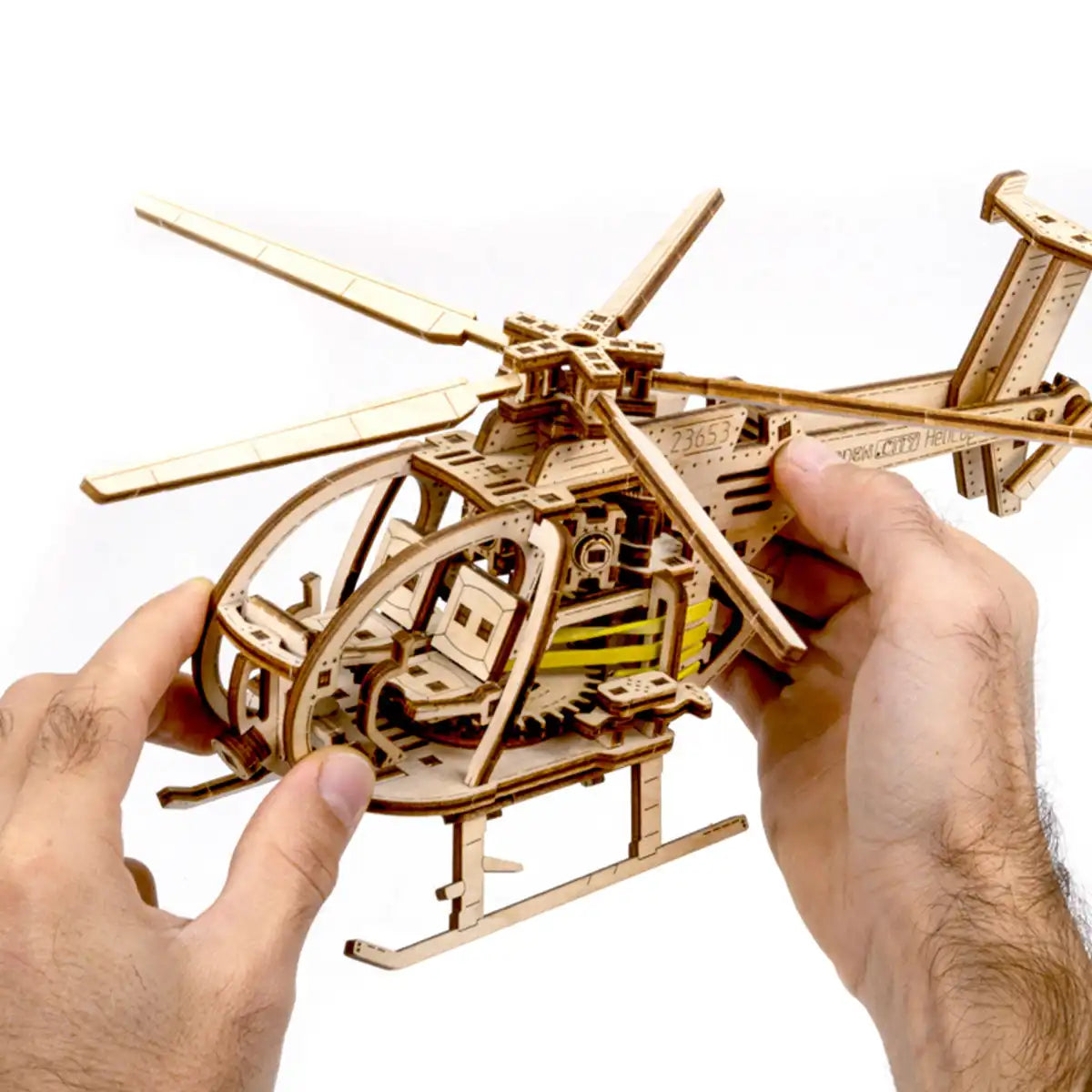 Wooden City WR344 3D Wooden Helicopter Puzzle – Helicopter