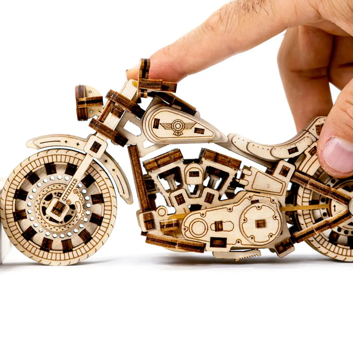 Wooden City WR342 3D Wooden Motorbike Puzzle – Cruiser V-Twin