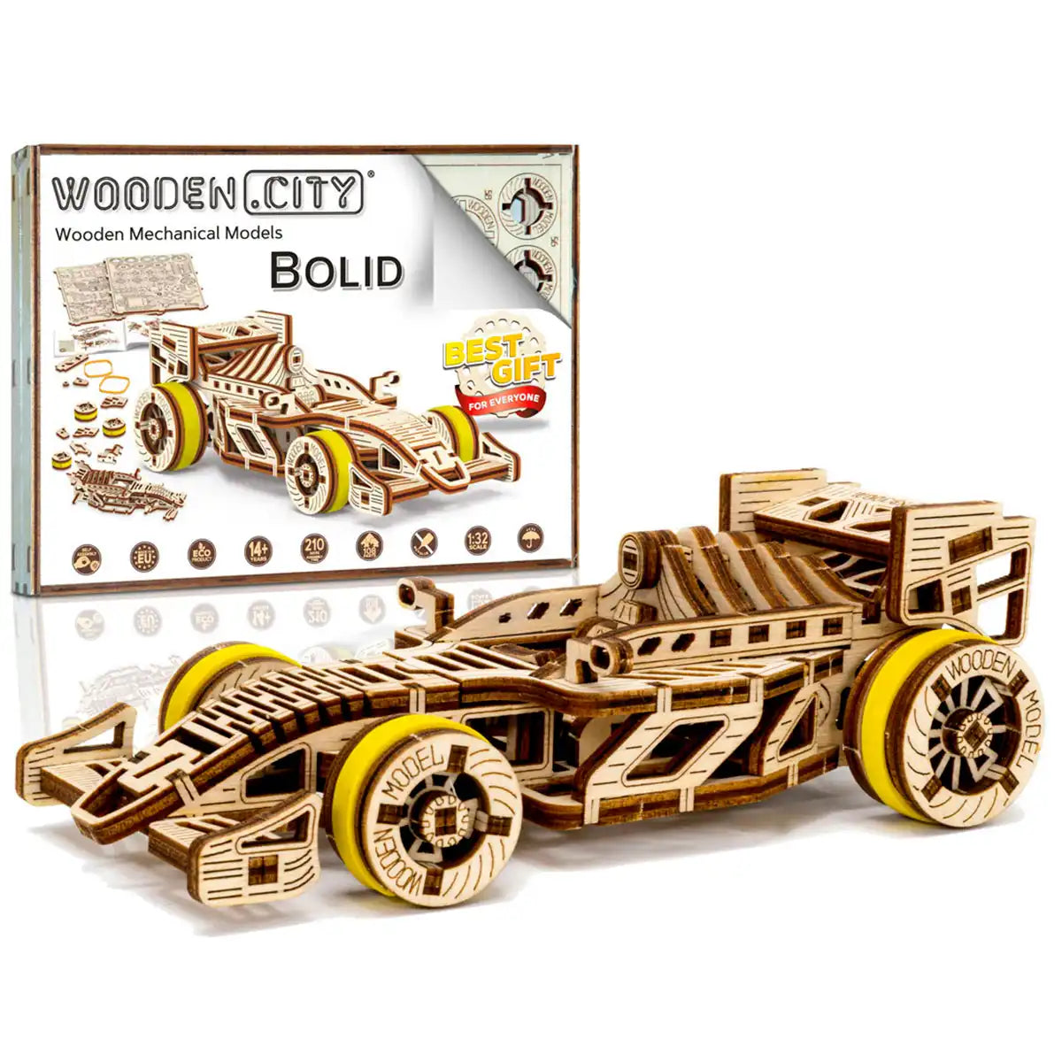 Wooden City WR326 3D Wooden Car Puzzle – Bolid