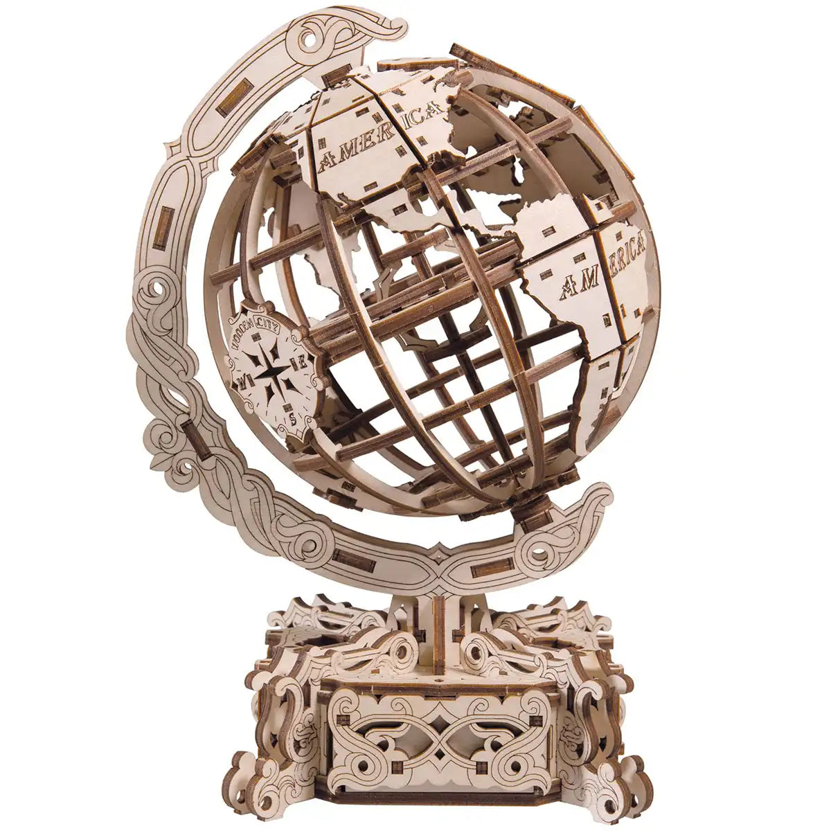 Wooden City WR341 3D Wooden Travel Puzzle – World Globe