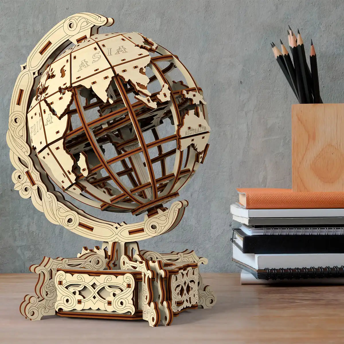 Wooden City WR341 3D Wooden Travel Puzzle – World Globe