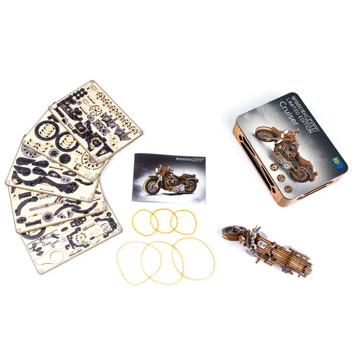 Wooden City Cruiser V-Twin Limited Edition 3D Wooden Motorbike Puzzle –  LE002