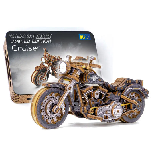 Wooden City LE002 3D Wooden Motorbike Puzzle – Cruiser V-Twin Limited Edition