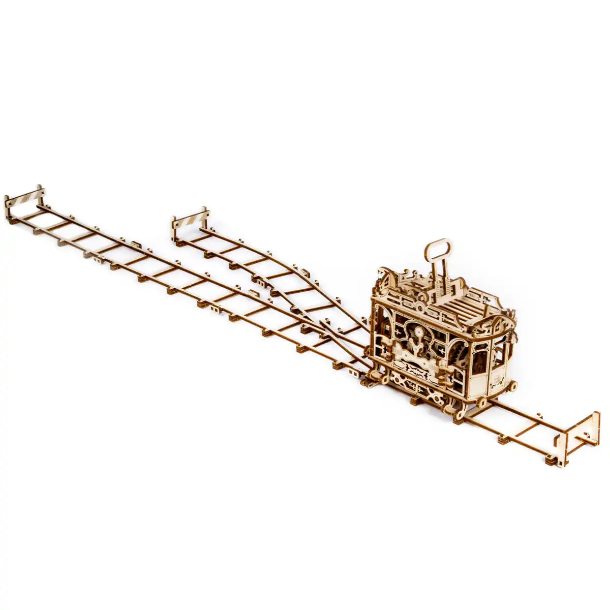 Wooden City WR320 3D Wooden Train Puzzle – City Tram with Rails