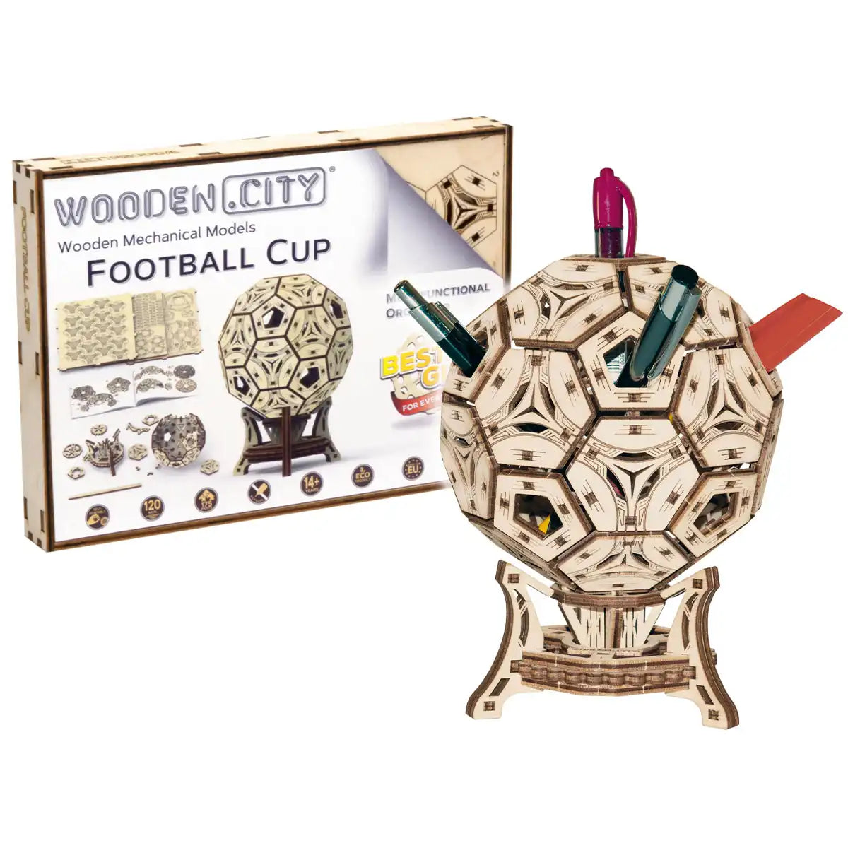 Wooden City WR335 3D Wooden Puzzle – Football Cup Multifunctional Organiser