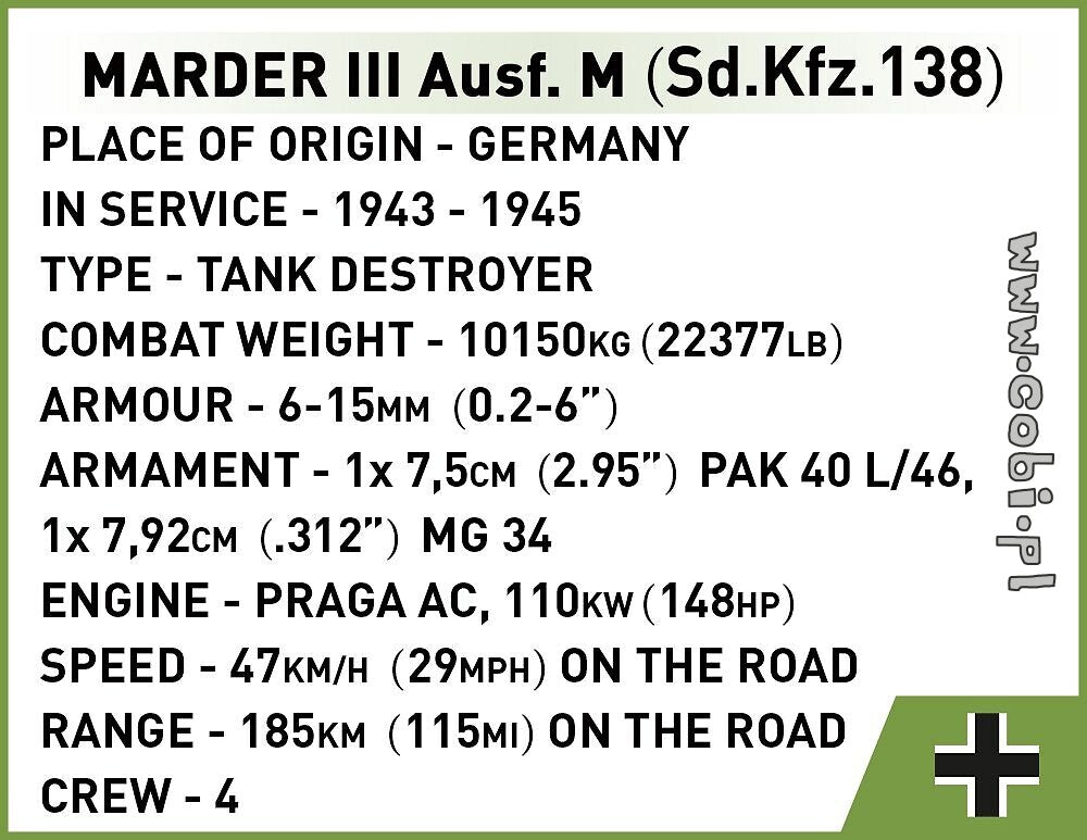 Cobi Marder III Ausf.M (Sd.Kfz.138)  COBI-2282