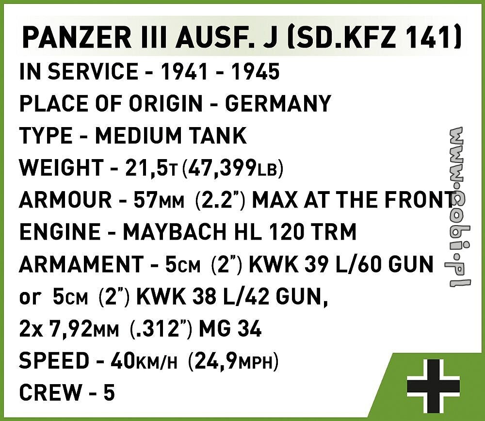 Cobi Panzer III Ausf. J  COBI-2562