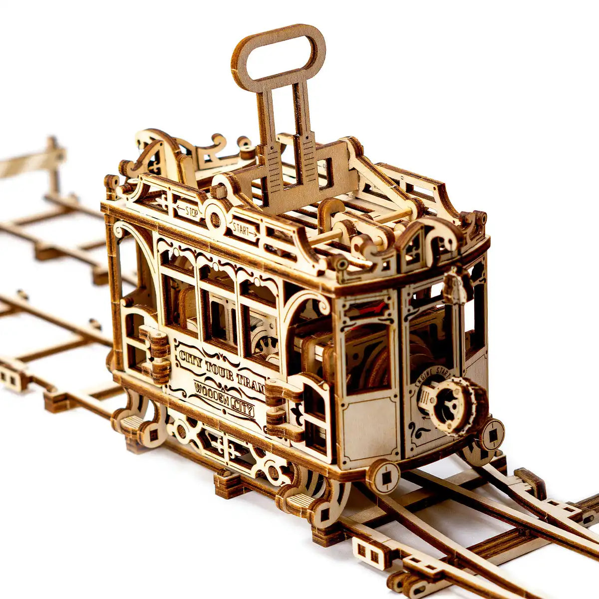 Wooden City WR320 3D Wooden Train Puzzle – City Tram with Rails