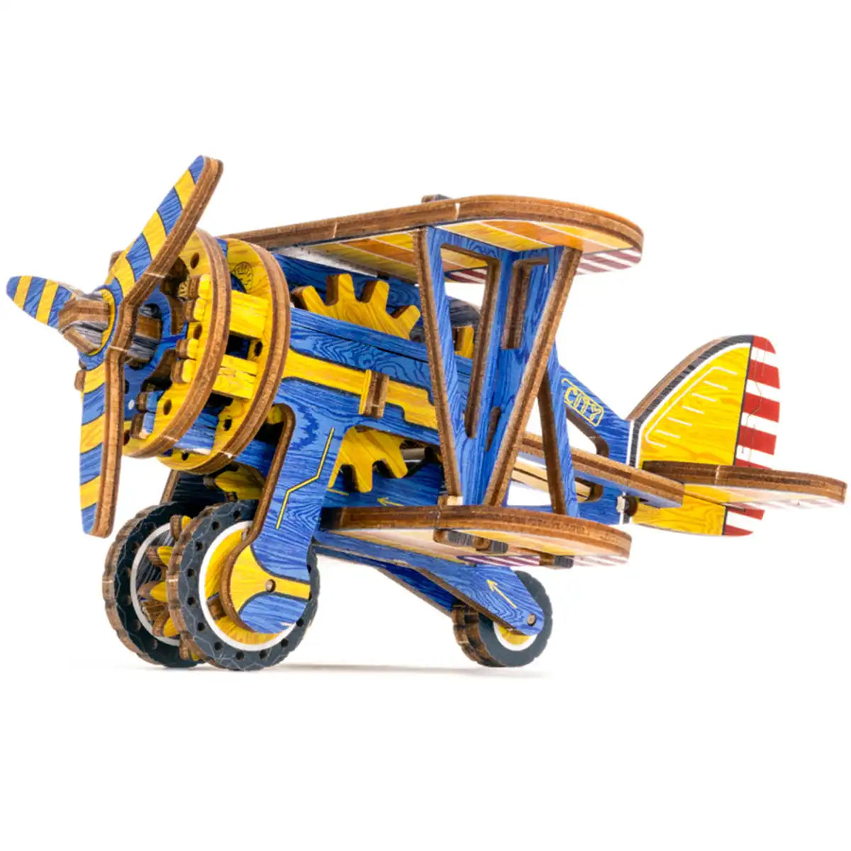 Wooden City LE012 3D Wooden Plane Puzzle – Biplane Limited Edition