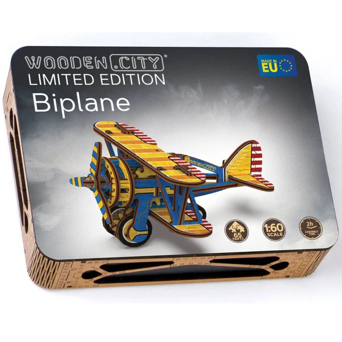 Wooden City LE012 3D Wooden Plane Puzzle – Biplane Limited Edition