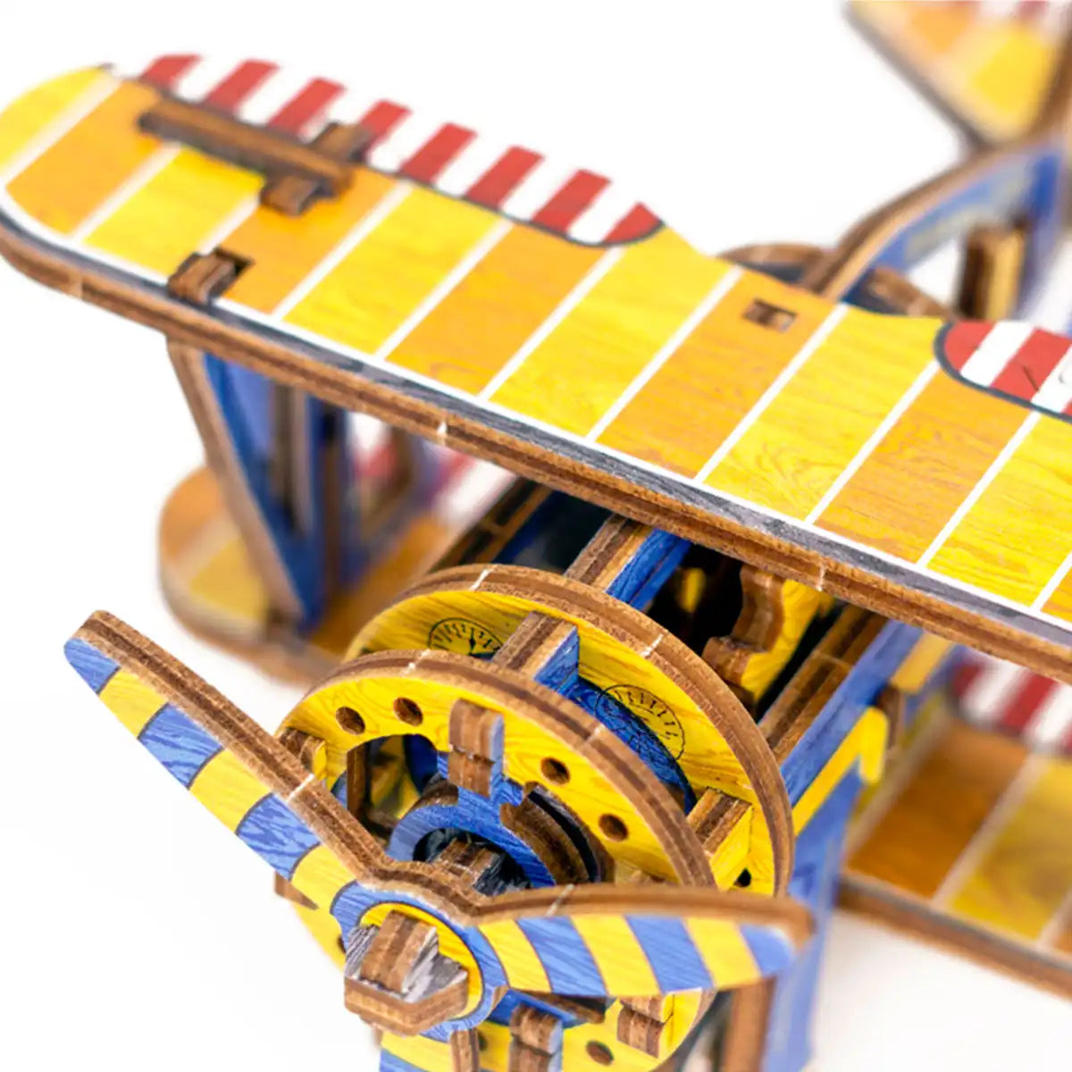 Wooden City LE012 3D Wooden Plane Puzzle – Biplane Limited Edition