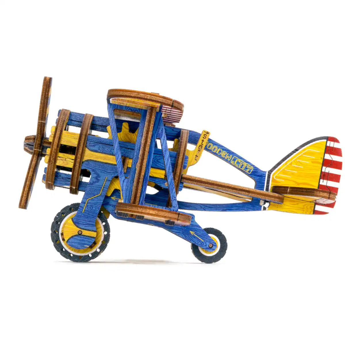 Wooden City LE012 3D Wooden Plane Puzzle – Biplane Limited Edition