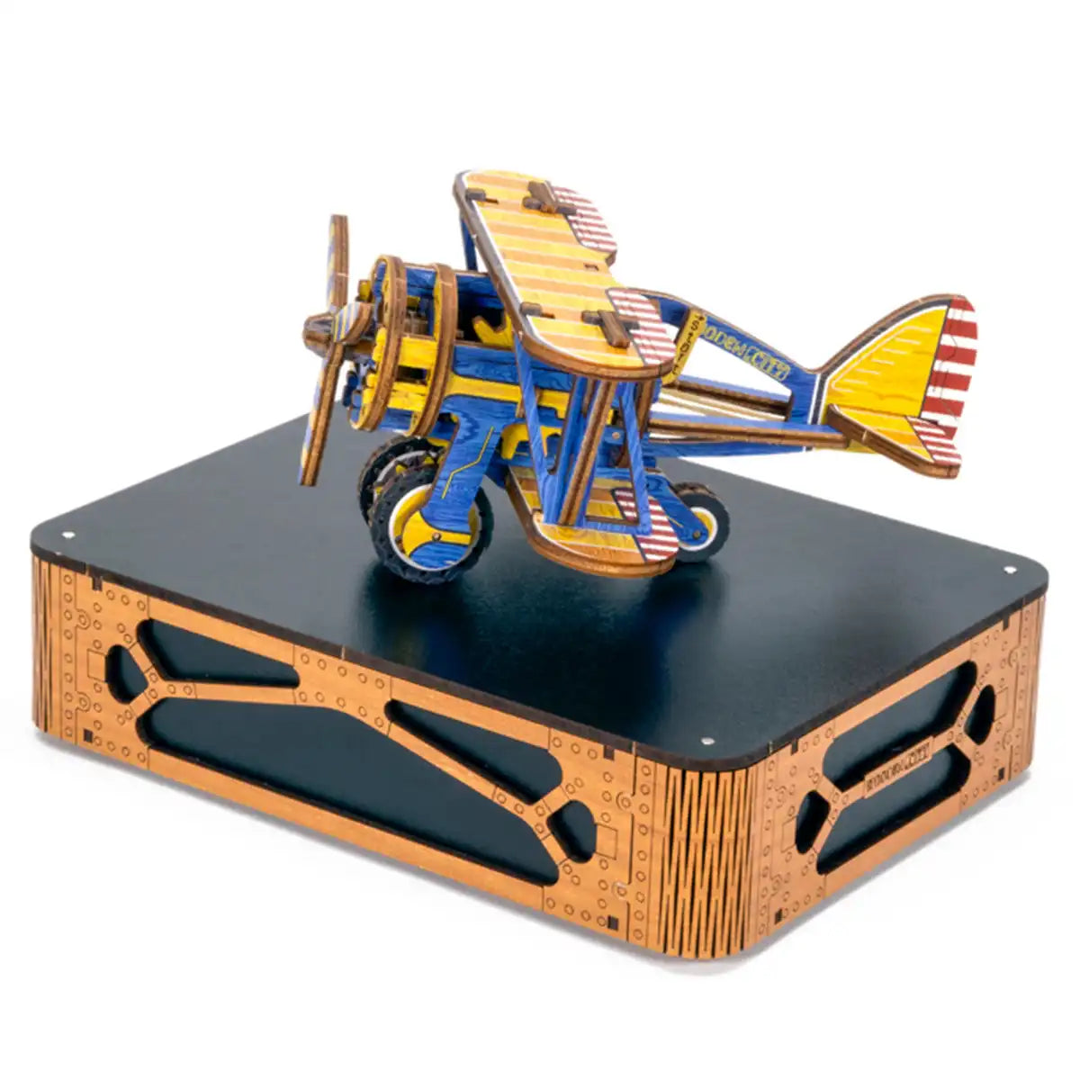 Wooden City LE012 3D Wooden Plane Puzzle – Biplane Limited Edition